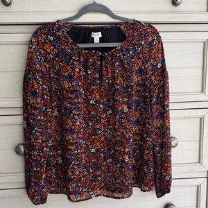 J. Crew Multicolor Floral Blouse